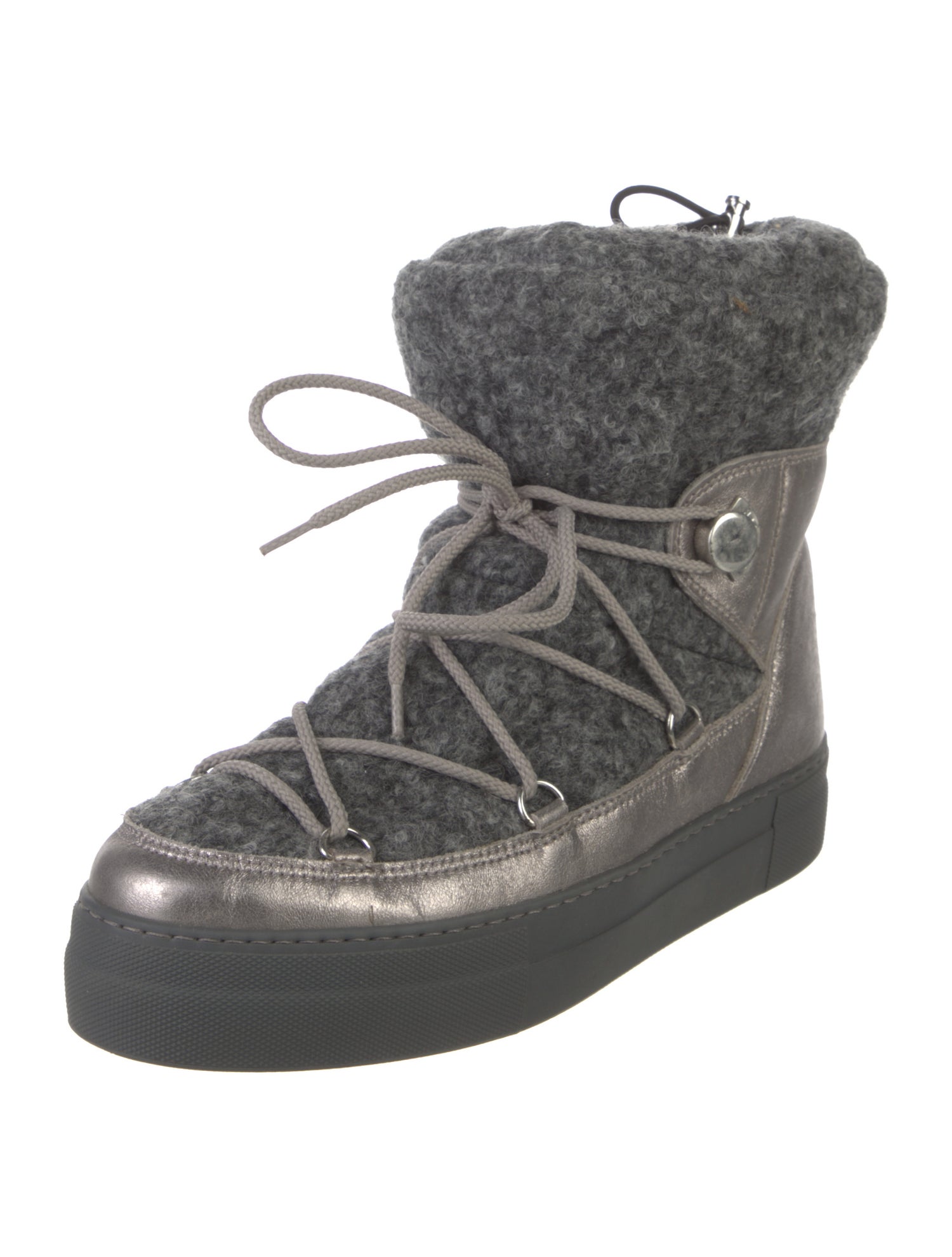Moncler Leather Lace-Up Boots