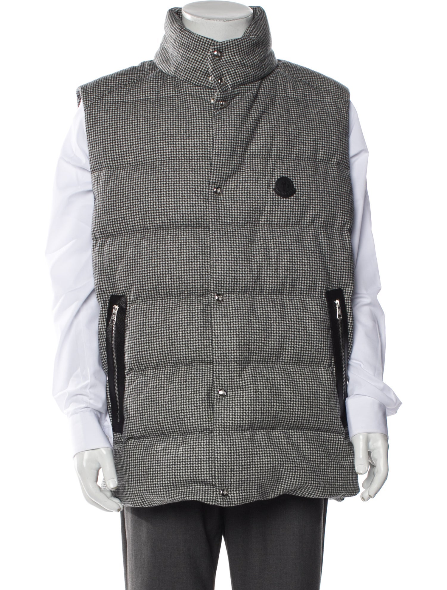 Moncler Virgin Wool Houndstooth Print Vest