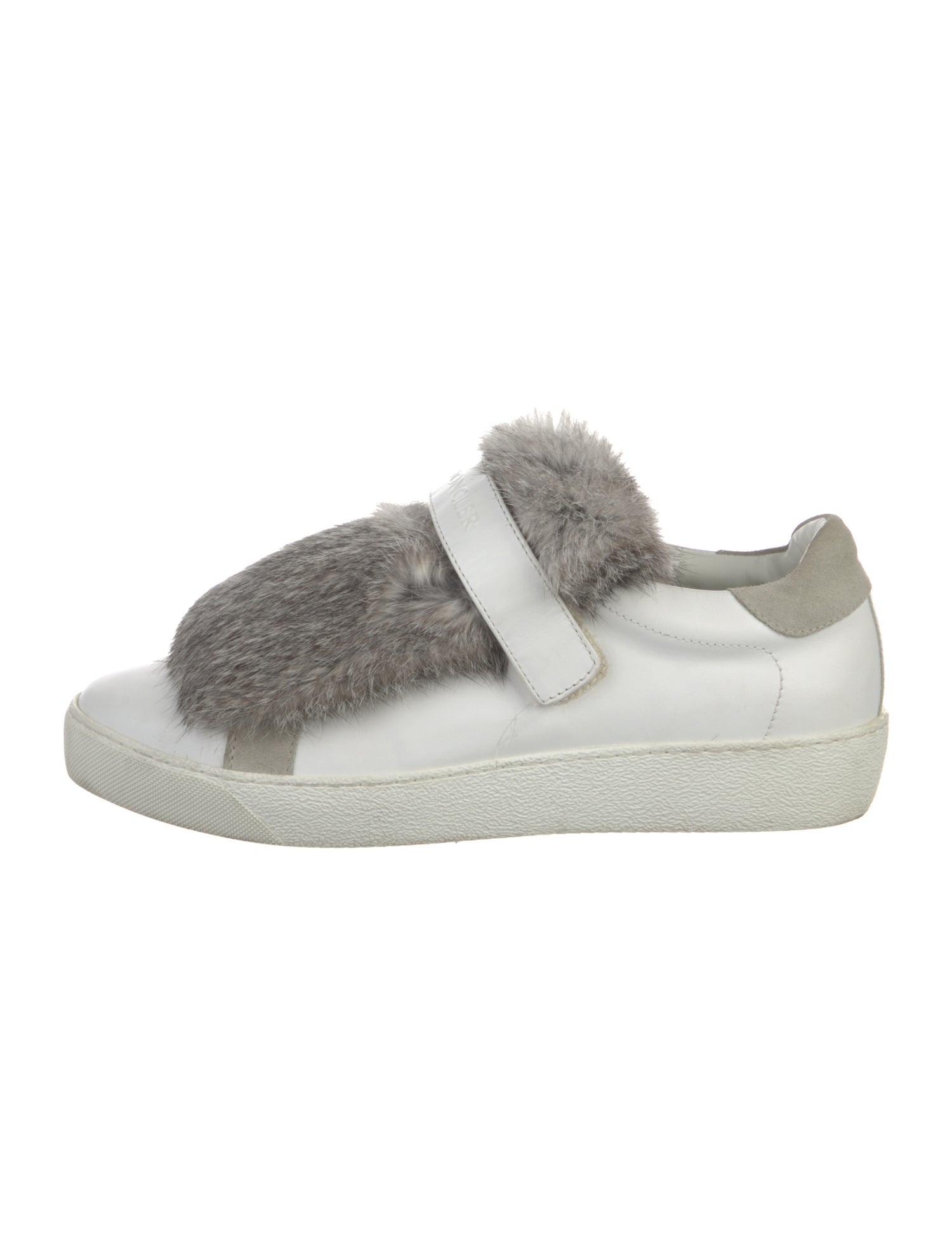 Moncler Leather Fur Trim Sneakers