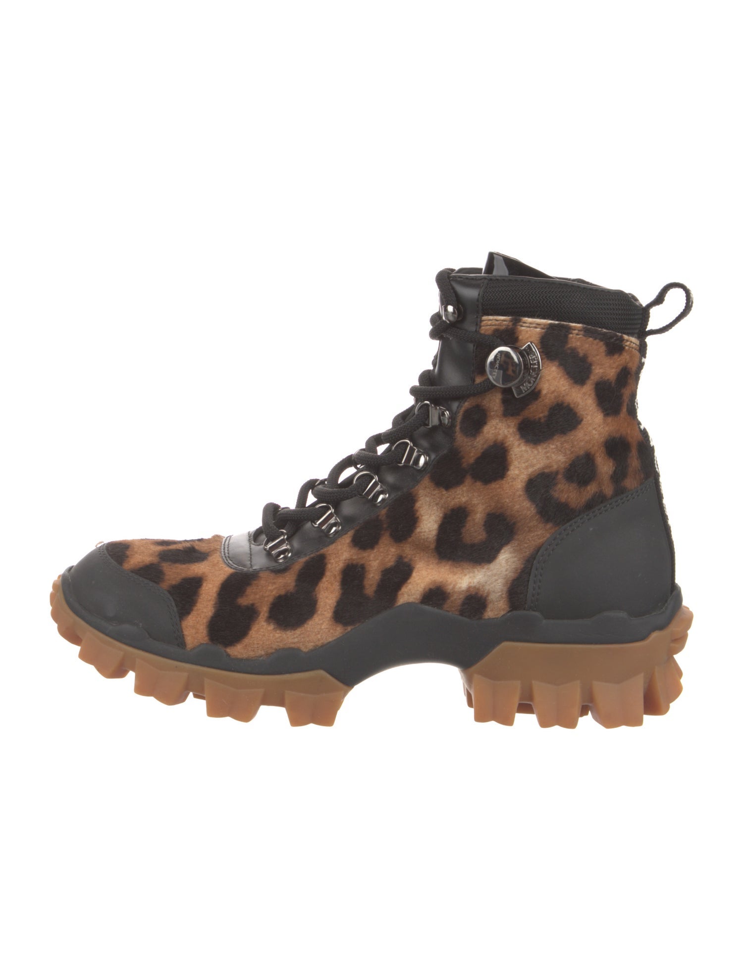 Moncler Ponyhair Animal Print Combat Boots