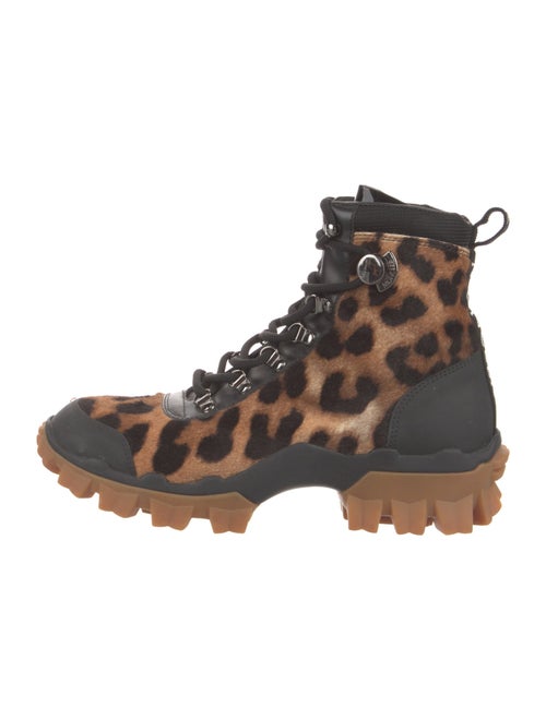 Moncler Ponyhair Animal Print Combat Boots