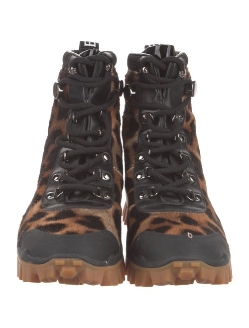 Moncler Ponyhair Animal Print Combat Boots
