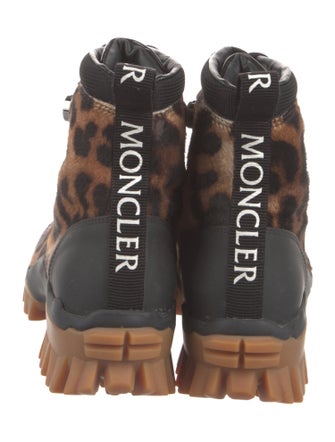 Moncler Ponyhair Animal Print Combat Boots