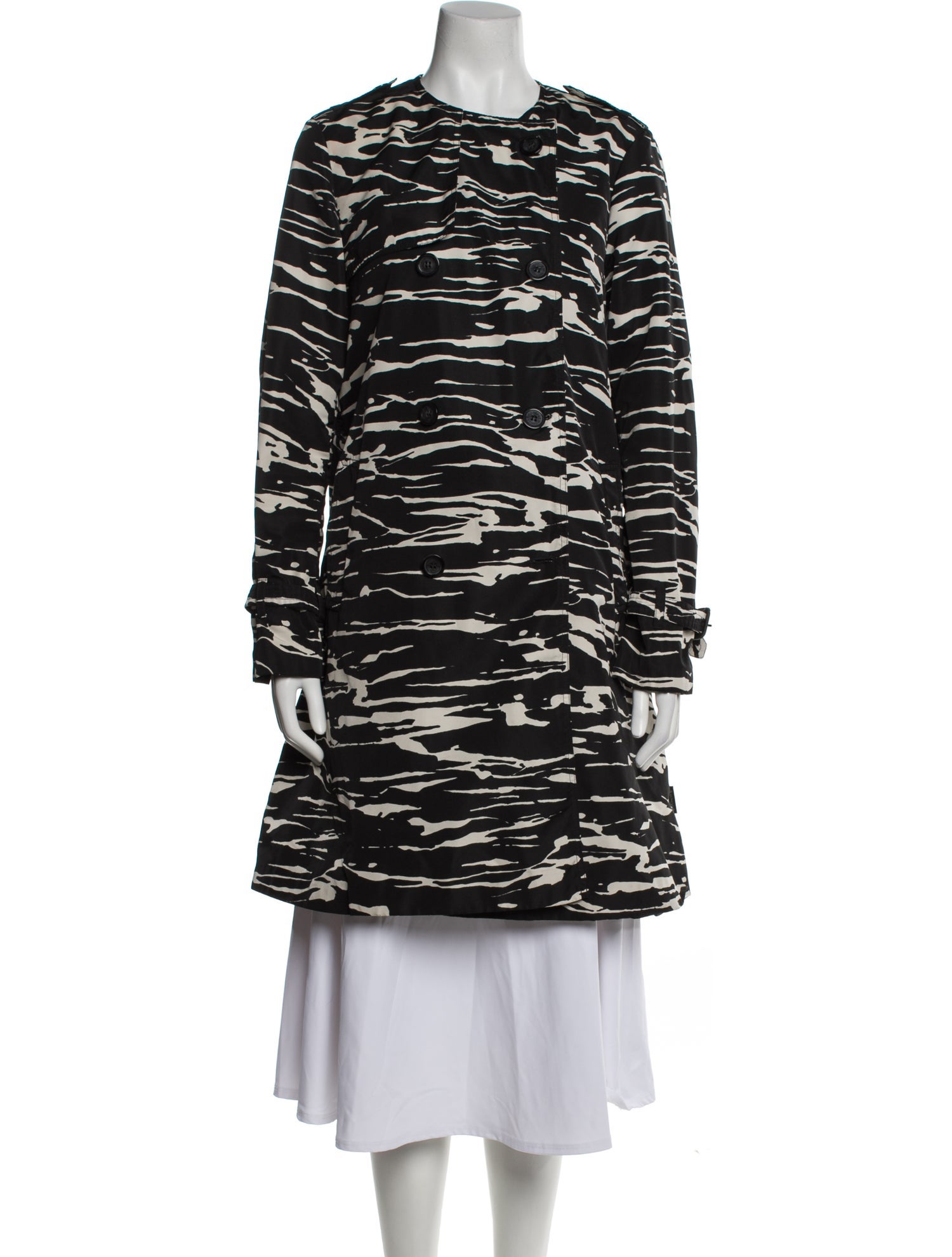 Moncler Petra Double Breasted Striped Coat