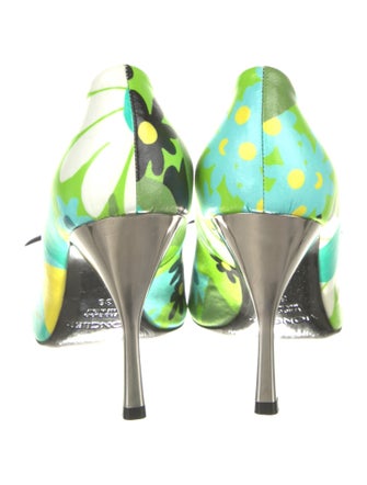 Moncler Leather Floral Print Pumps