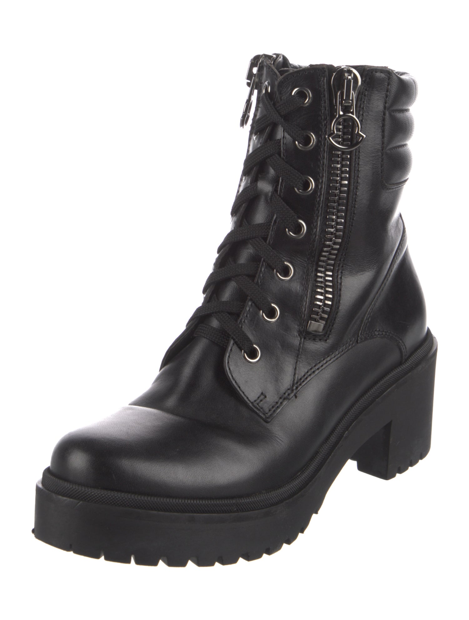 Moncler Leather Combat Boots