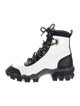 Moncler Patent Leather Colorblock Pattern Combat Boots