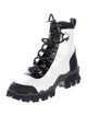 Moncler Patent Leather Colorblock Pattern Combat Boots