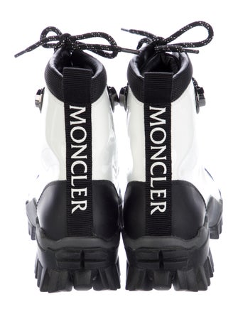 Moncler Patent Leather Colorblock Pattern Combat Boots