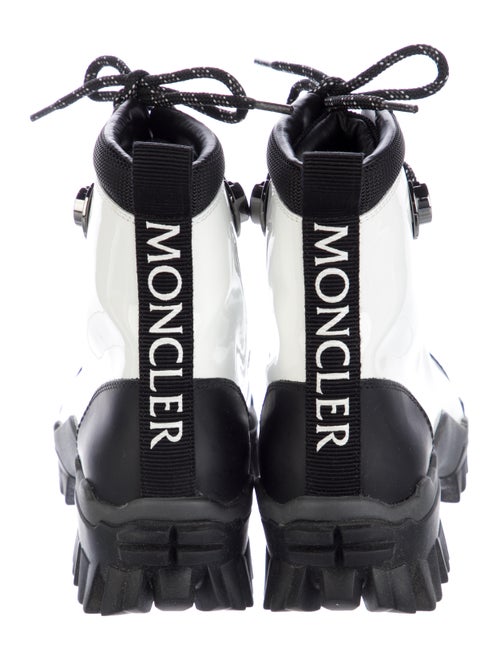 Moncler Patent Leather Colorblock Pattern Combat Boots