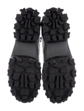 Moncler Patent Leather Colorblock Pattern Combat Boots