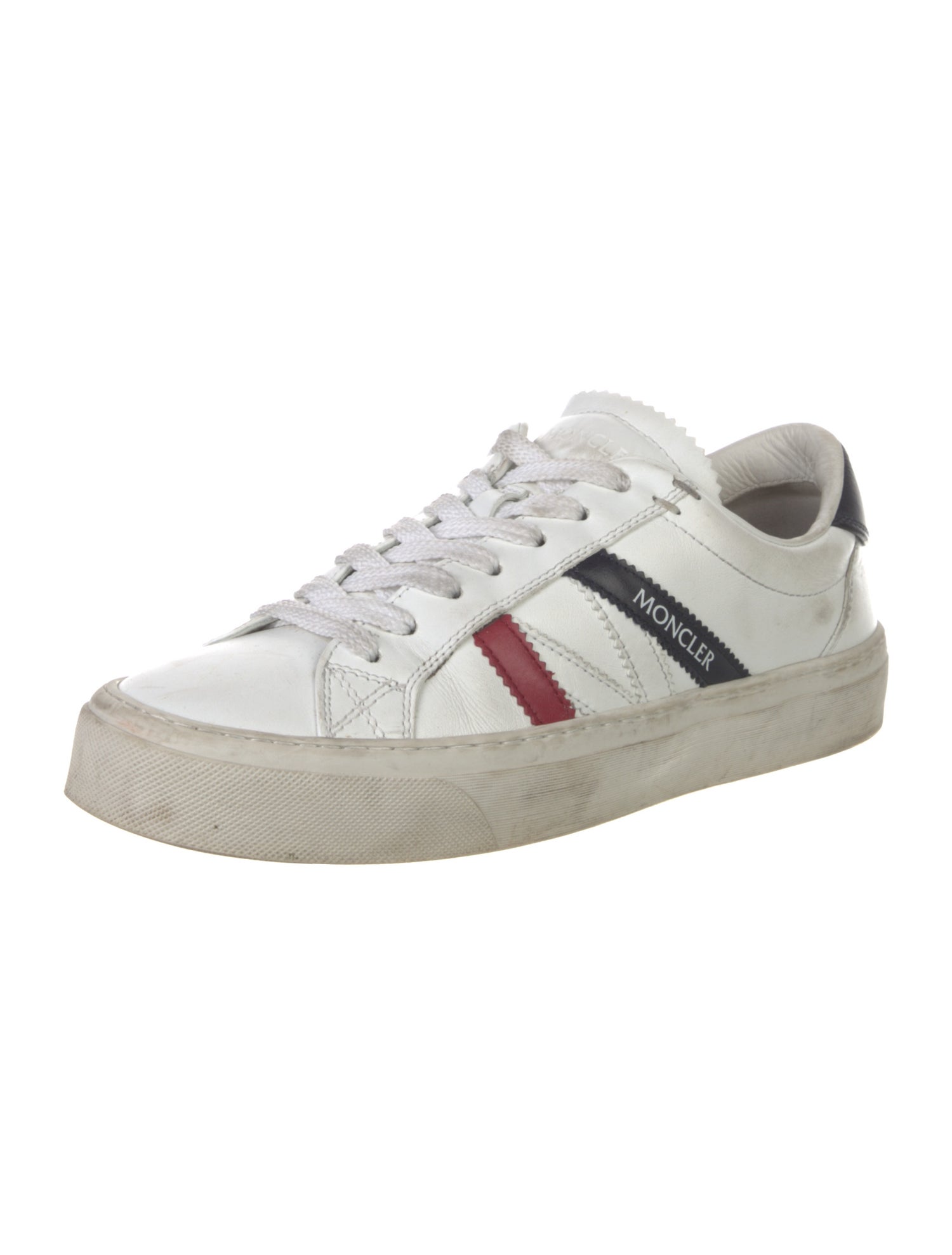 Moncler Leather Striped Sneakers