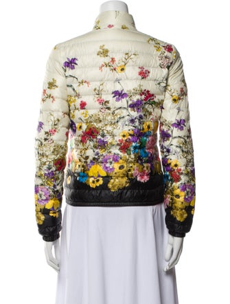 Moncler Nylon Floral Print Down Jacket