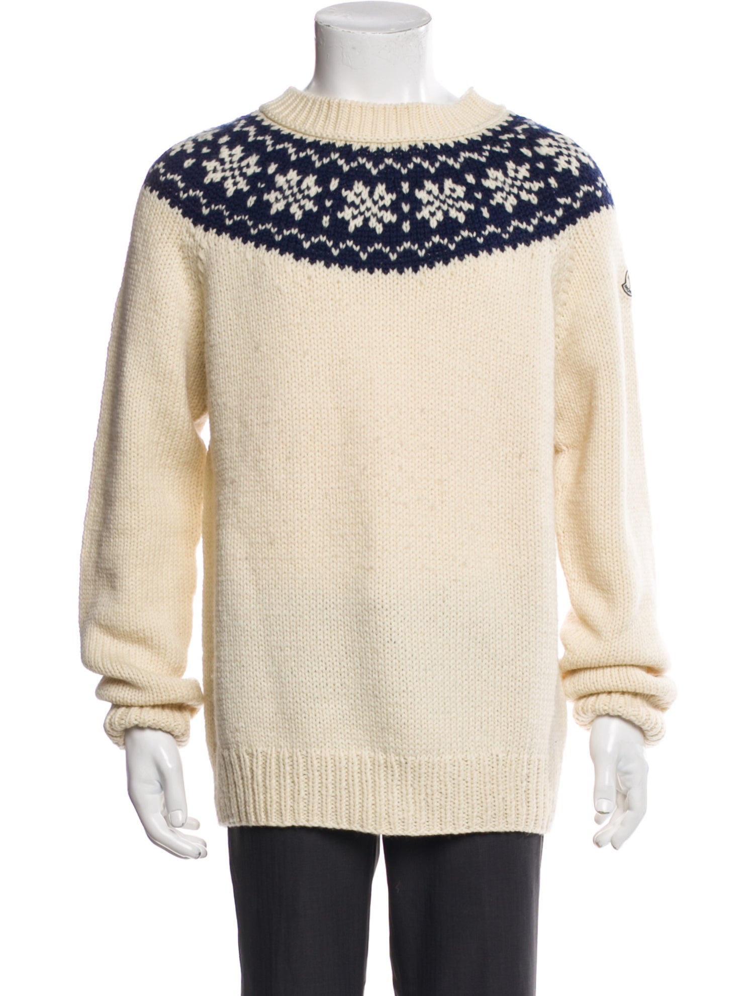 Moncler Virgin Wool Graphic Print Pullover