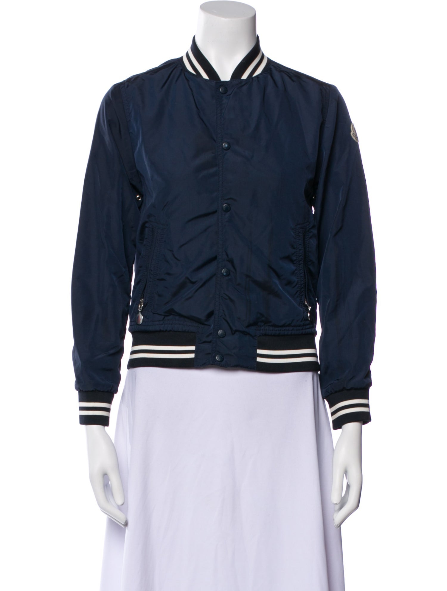 Moncler Colorblock Pattern Bomber Jacket