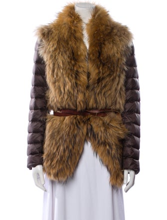 Moncler Nylon Animal Print Fur Jacket