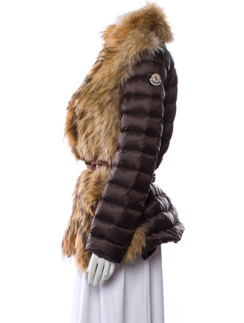 Moncler Nylon Animal Print Fur Jacket