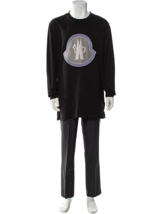 Moncler Graphic Print Scoop Neck Henley