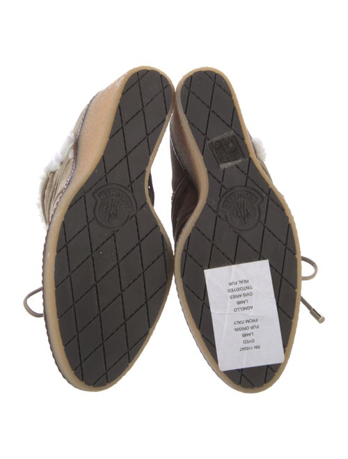 Moncler Suede Fur Trim Lace-Up Boots