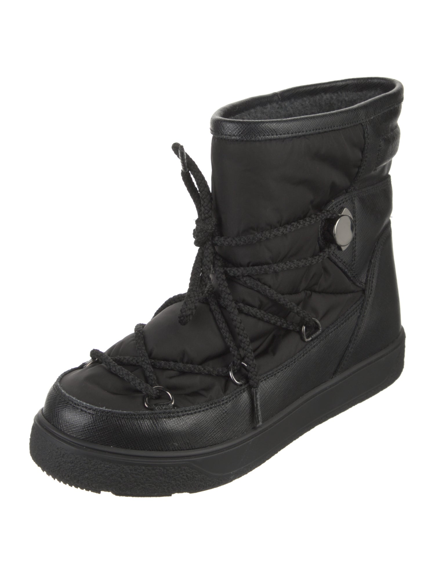 Moncler Leather Lace-Up Boots