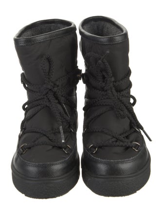 Moncler Leather Lace-Up Boots