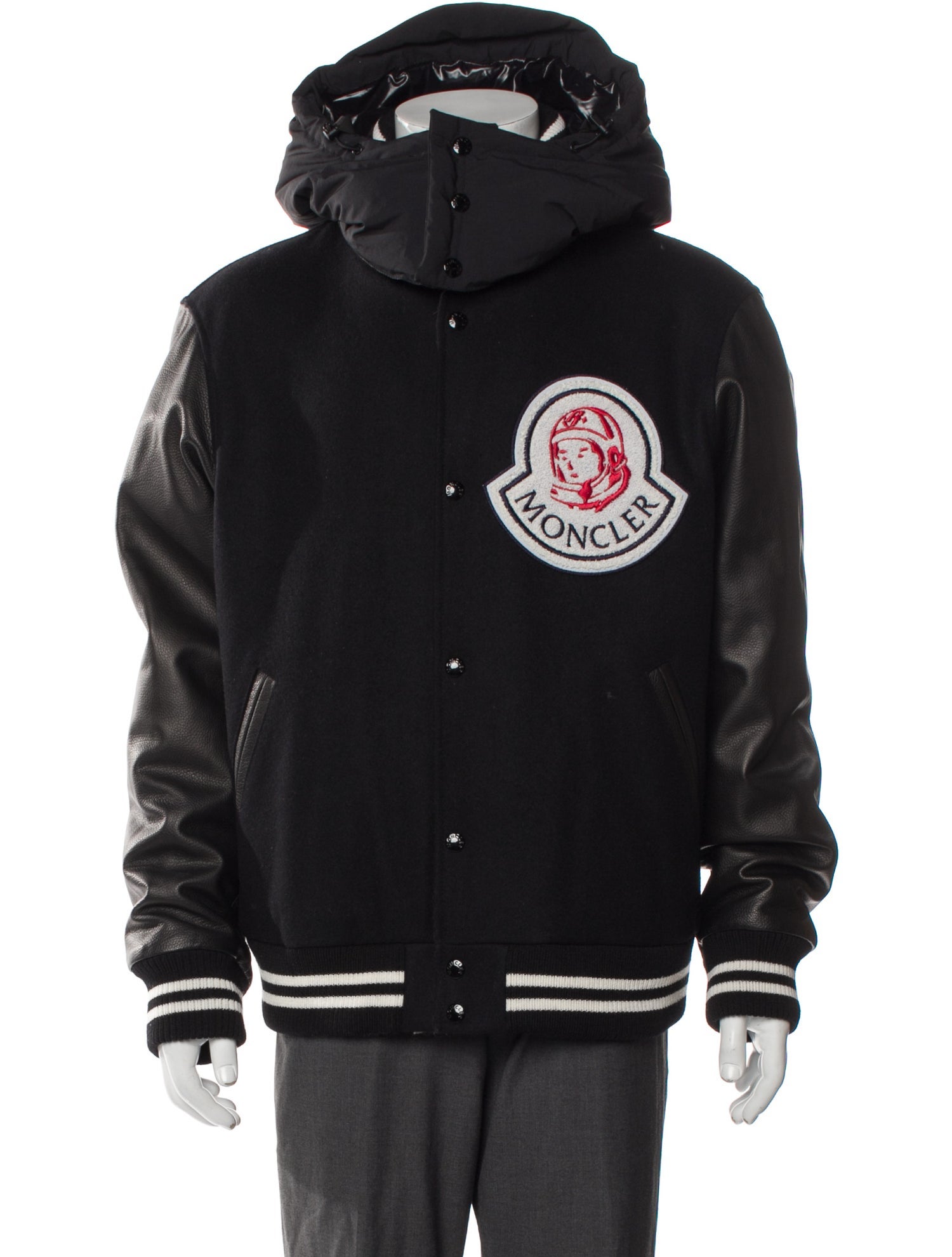 Moncler Signature Logo Striped Puffer Coat