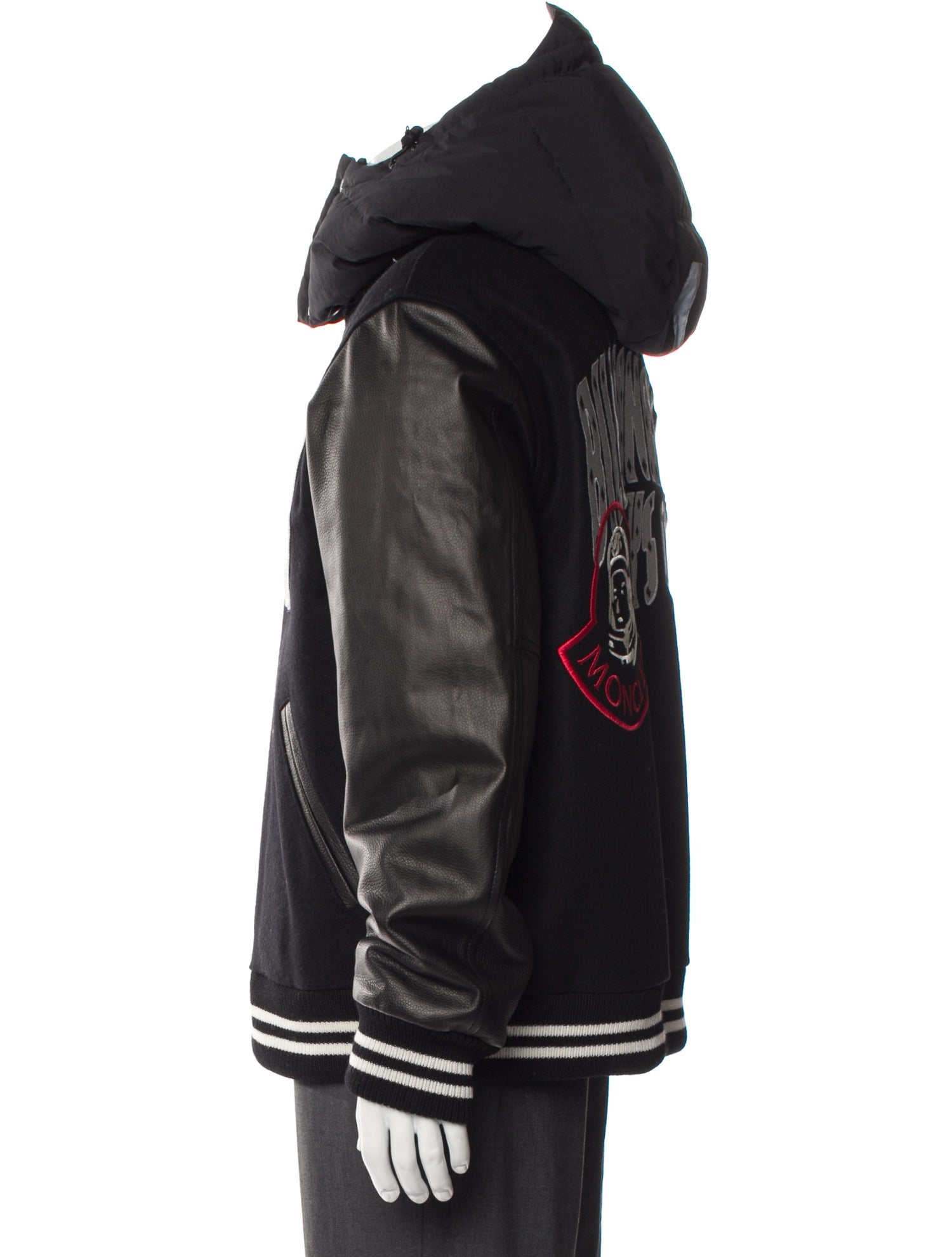 Moncler Signature Logo Striped Puffer Coat