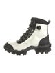 Moncler Patent Leather Colorblock Pattern Combat Boots