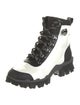 Moncler Patent Leather Colorblock Pattern Combat Boots