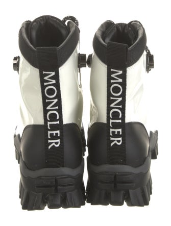 Moncler Patent Leather Colorblock Pattern Combat Boots