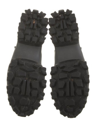 Moncler Patent Leather Colorblock Pattern Combat Boots