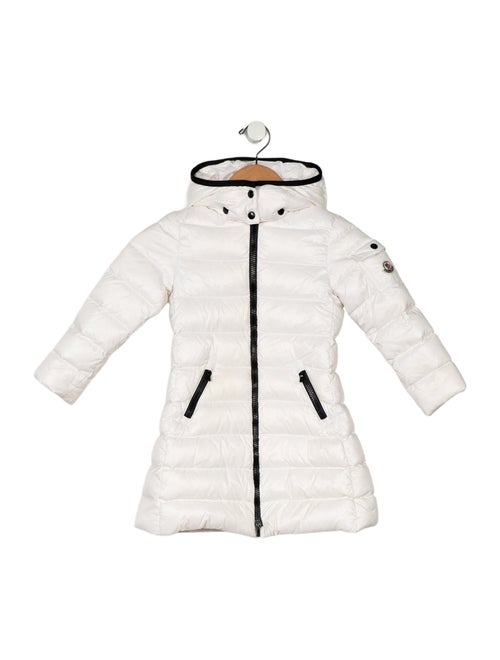 Moncler toddler girls' white and black puffer jacket