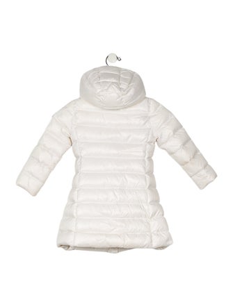 Moncler toddler girls' white and black puffer jacket