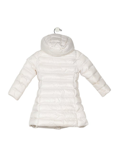 Moncler toddler girls' white and black puffer jacket