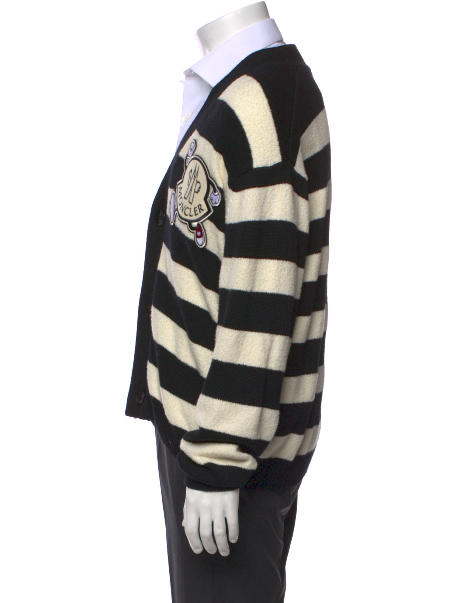 Moncler Striped V-Neck Cardigan