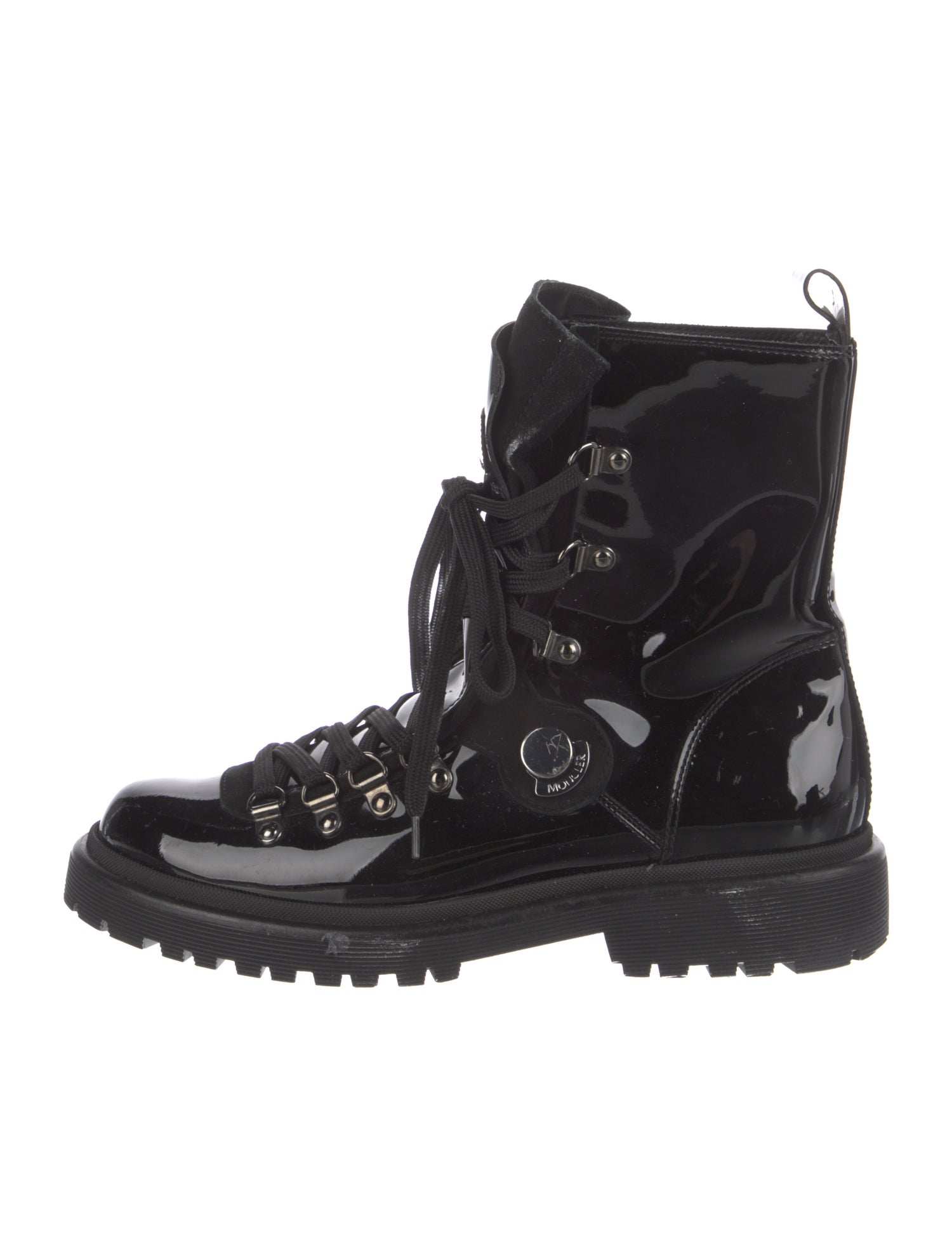 Moncler Patent Leather Combat Boots