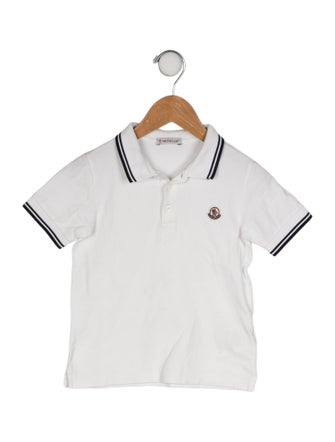 Moncler Boys' Patterned Short Sleeve Polo Shirt