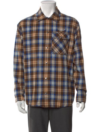 Moncler Plaid Print Long Sleeve Shirt