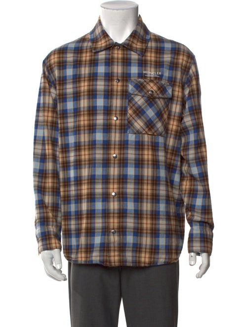 Moncler Plaid Print Long Sleeve Shirt