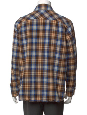 Moncler Plaid Print Long Sleeve Shirt