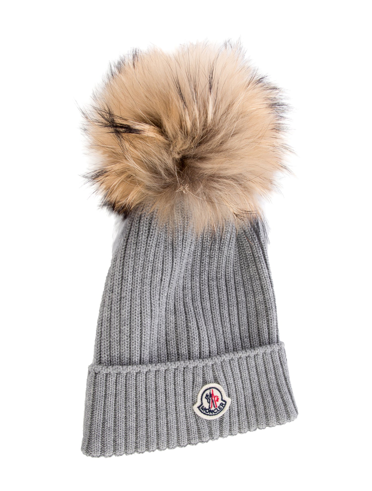 Moncler Girls' Fur Trimmed Knit Beanie