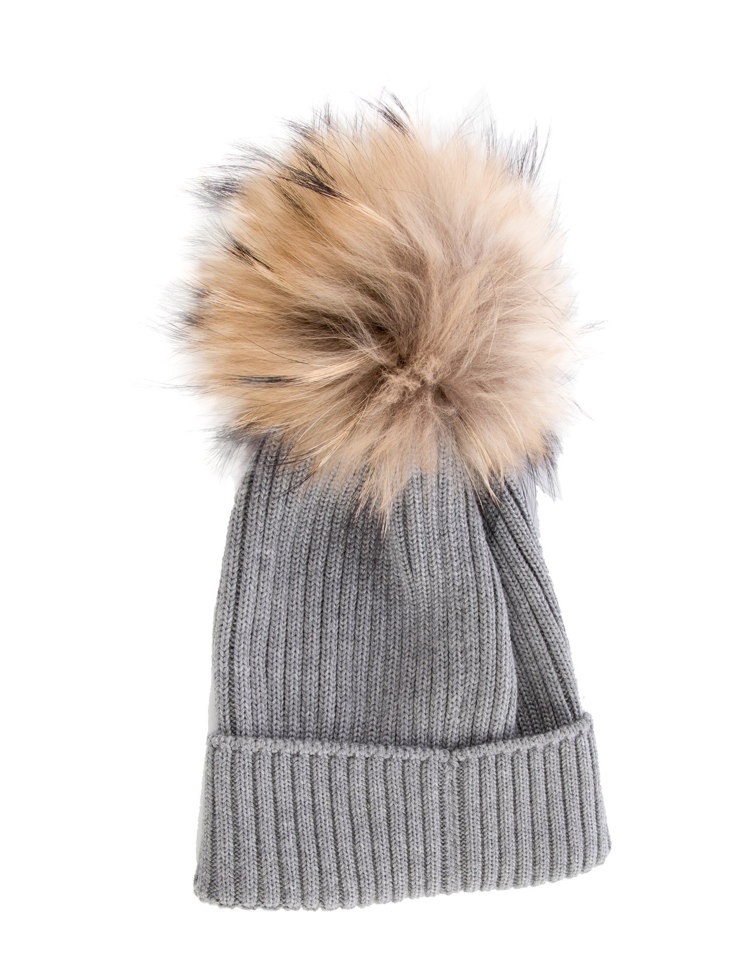 Moncler Girls' Fur Trimmed Knit Beanie