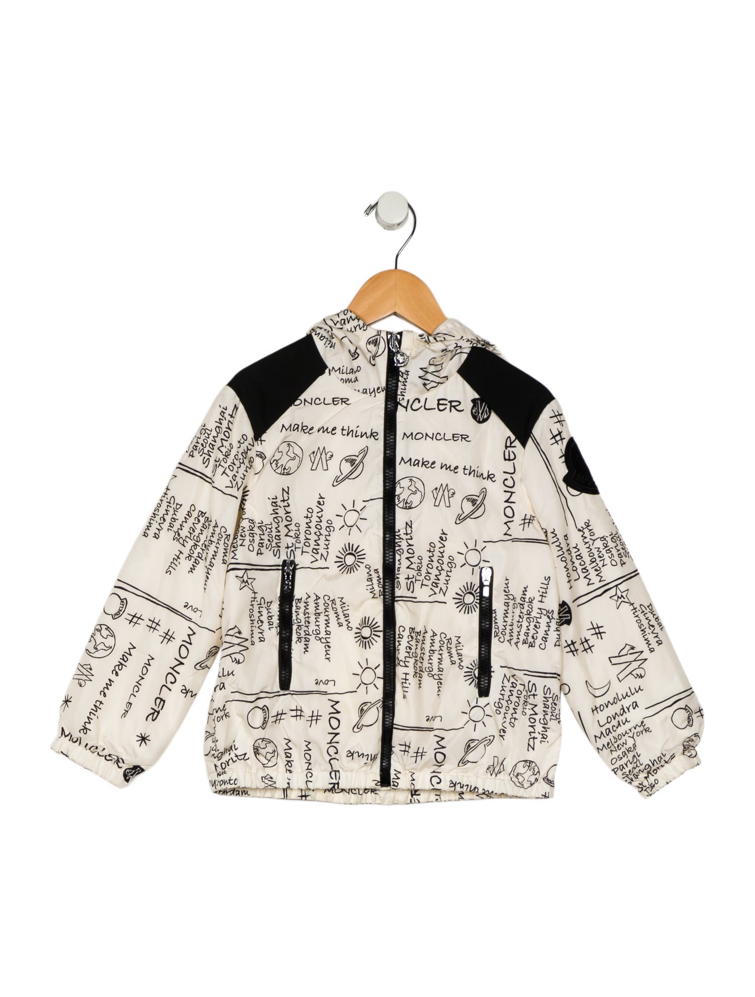 Moncler Girls' Pattern Print Nylon Jacket