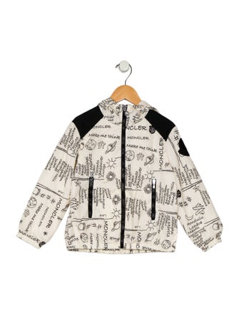 Moncler Girls' Pattern Print Nylon Jacket