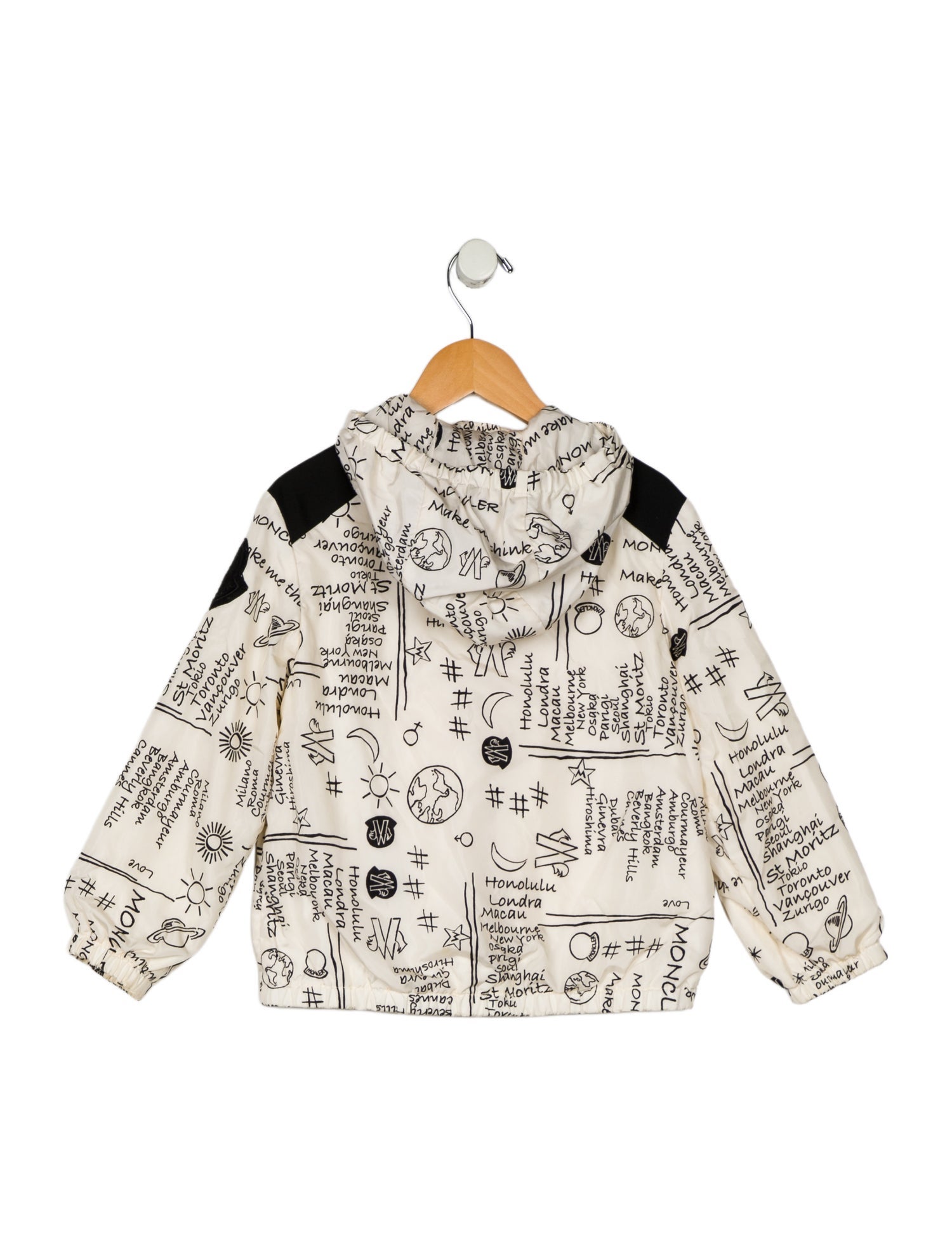 Moncler Girls' Pattern Print Nylon Jacket