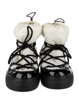 Moncler Patent Leather Lace-Up Boots