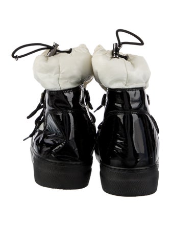Moncler Patent Leather Lace-Up Boots