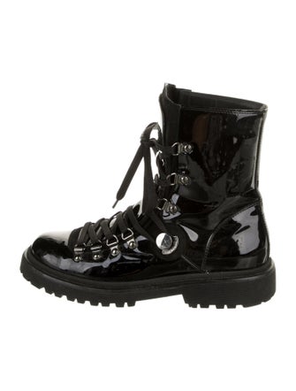 Moncler Patent Leather Combat Boots