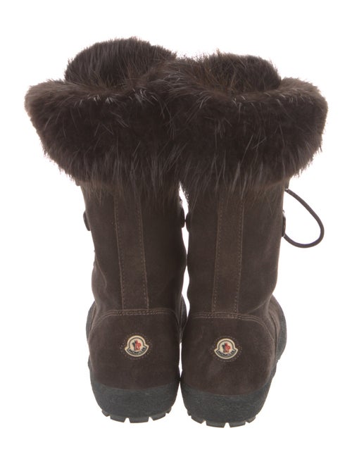 Moncler Suede Fur Trim Snow Boots