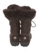 Moncler Suede Fur Trim Snow Boots